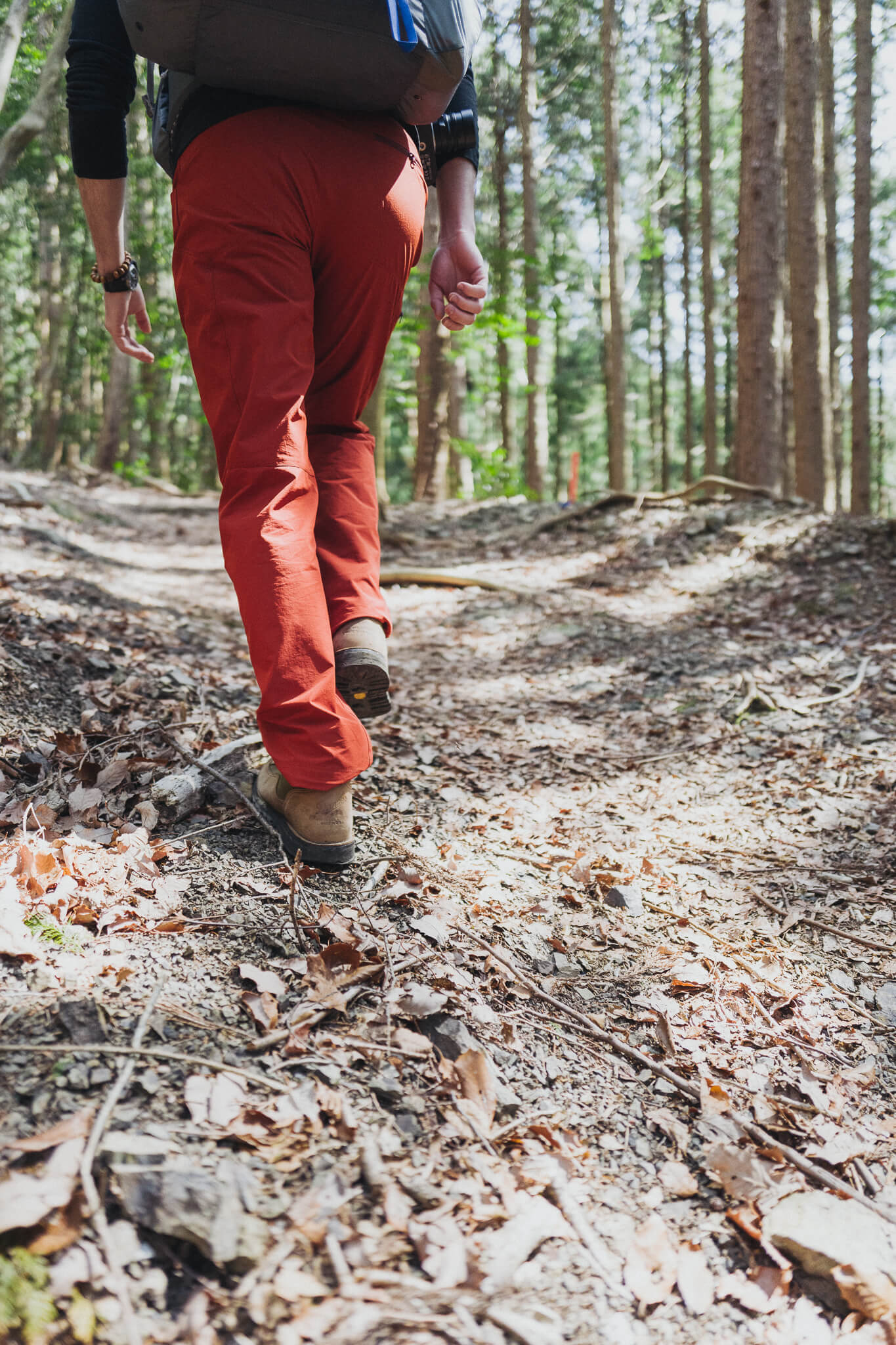 Craig Mod walking along the path