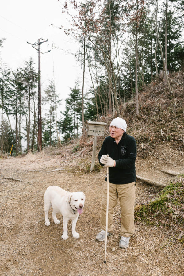 A stern old man and his dog