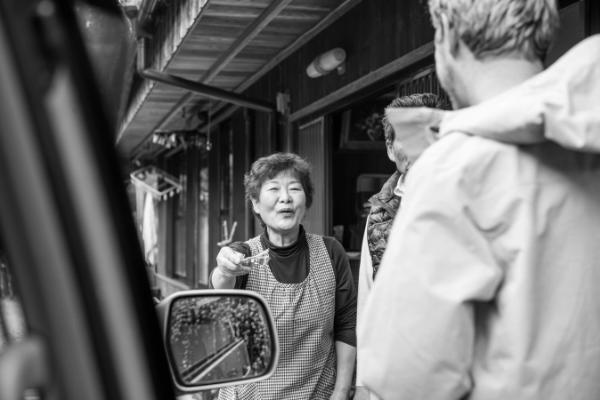 Mrs. Yamamoto saying goodbye