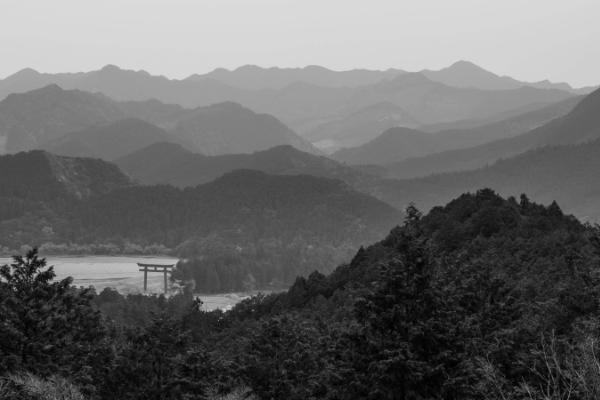 The Hongu Taisha torii from far off